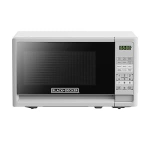 Black + Decker BLACK+DECKER Compact Countertop Microwave Oven 0.7 Cu. Ft. 700-Watts with LED Lighting, Child Lock, for $76 Black + Decker BLACK+DECKER Compact Countertop Microwave Oven 0.7 Cu. Ft. 700-Watts with LED Lighting, Child Lock, for $76