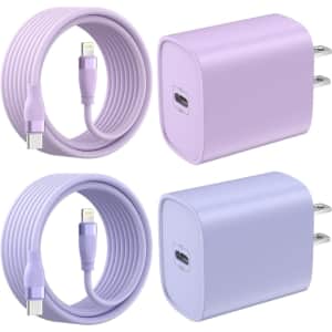 20W PD Wall Charger and Cable 2-Pack for $15