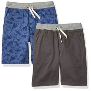 Amazon Essentials Toddler Boys Pull-On Woven Shorts, 2-Pack Blue Dinosaur/Dark Grey, 2T for $17 Amazon Essentials Toddler Boys Pull-On Woven Shorts, 2-Pack Blue Dinosaur/Dark Grey, 2T for $17