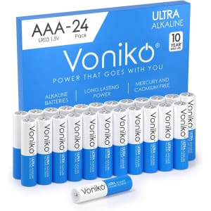 Voniko Ultra AAA Battery 24-Pack for $6.45 via Subscribe & Save