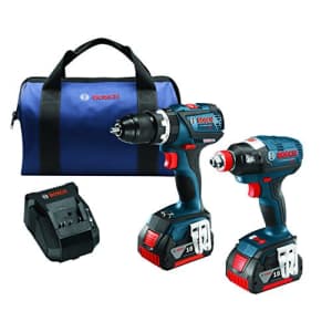 Bosch CLPK251-181 18V 2 Tool Combo Kit with 1/4" and 1/2" Socket Ready Impact Driver and 1/2" for $297