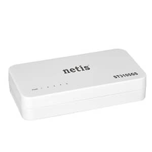 Netis ST3105GS 5 Port Unmanaged Gigabit Desktop Switch, Energy Saver and Smart Plug & Play for $19