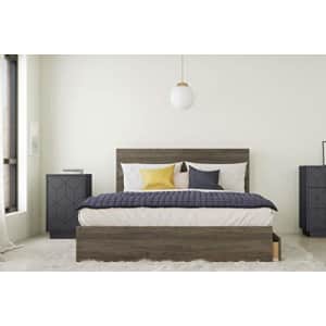 Nexera 403018 3-Piece Bedset with Bed Frame and Headboard, Queen|Bark Grey & Charcoal Grey for $731