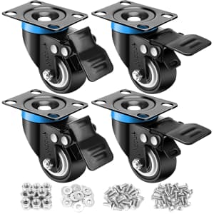 Ticonn 2" Swivel Caster Wheels Set of 4 for $13 Ticonn 2" Swivel Caster Wheels Set of 4 for $13