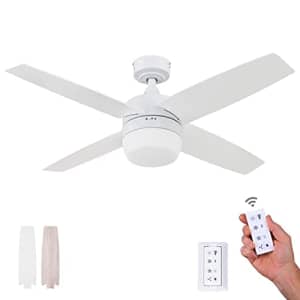 Prominence Home Atlas, 44 Inch Modern Indoor LED Ceiling Fan with Light and Remote Control, Dual for $136