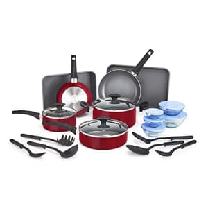BELLA Nonstick Cookware Set with Glass Lids - Aluminum Bakeware, Pots and Pans, Storage Bowls & for $62