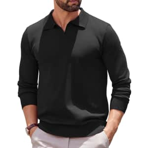 Coofandy Men's Polo Sweater for $14