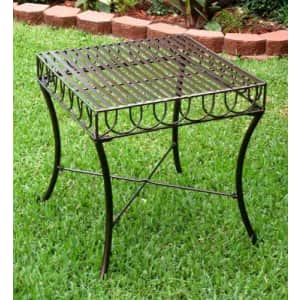 International Caravan Iron Outdoor Patio Side Table for $74 International Caravan Iron Outdoor Patio Side Table for $74