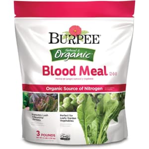 Burpee Organic Blood Meal Fertilizer 3-lb. Bag for $9