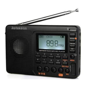Retekess V115 Portable FM/AM/SW Radio w/ MP3 Player for $18