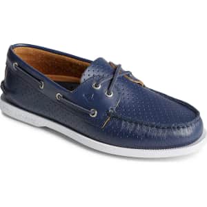 Sperry Men's and Women's Boat Shoes. Use coupon code "BOAT35" to drop a range of men's and women's classic Sperry looks to $35. We've pictured the Sperry Men's Authentic Original Perforated Boat Shoe in Navy, which you'd pay around $95 elsewhere for.