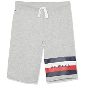 Tommy Hilfiger Boys' Big Drawstring Pull On Short, Colorblock Stripe Grey Heather 22, 12-14 for $22