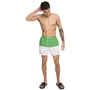 DKNY Men's Standard Lightweight Quick Dry Volley UPF 40+ Protection Swim Trunk, Green for $16