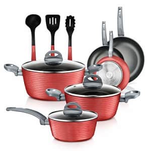 NutriChef Nonstick Kitchen Cookware Set - Professional Hard Anodized Home Kitchen Ware Pots and Pan for $68