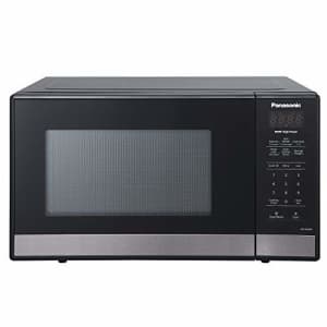 Panasonic NN-SB438S Compact Microwave Oven, 0.9 cft, Black Stainless Steel for $100