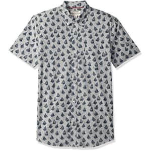 Amazon Brand - Goodthreads Men's Slim-Fit Short-Sleeve Printed Poplin Shirt, -Boats, X-Large for $29