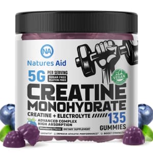 Nature's Aid 5g Creatine Monohydrate Gummies 135-Count Tub for $15