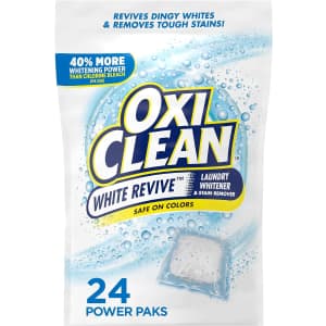 OxiClean White Revive Laundry Stain Remover Power Paks 24-Pack for $5.59 via Sub & Save