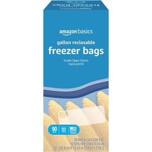 Amazon Basics Freezer Gallon Bags 90-Pack for $5 via Sub & Save