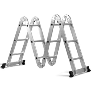 Costway 12.5-Foot Aluminum Folding Scaffold Ladder for $95 Costway 12.5-Foot Aluminum Folding Scaffold Ladder for $95