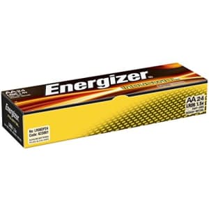 Eveready Energizer Industrial AA Alkaline Batteries, 24 Count (Pack of 6) for $80 Eveready Energizer Industrial AA Alkaline Batteries, 24 Count (Pack of 6) for $80
