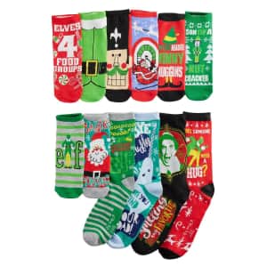 12 Days of Socks Men's 12-Pair Gift Box for $8