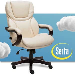 Serta Big and Tall Executive Office Chair with Wood Accents Adjustable High Back Ergonomic Lumbar for $330