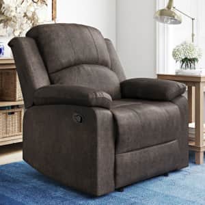 Lifestyle Solutions Reynolds Faux Suede Manual Recliner for $149