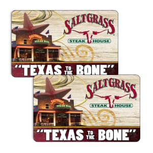 $120 Saltgrass Steak House Gift Card for $100 for members $120 Saltgrass Steak House Gift Card for $100 for members