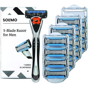 Solimo Men's MotionSphere 5-Blade Razor with 16 Cartridges for $18