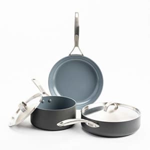 GreenPan Paris Pro Hard Anodized Healthy Ceramic Nonstick, 5 Piece Cookware Pots and Pans Set with for $146