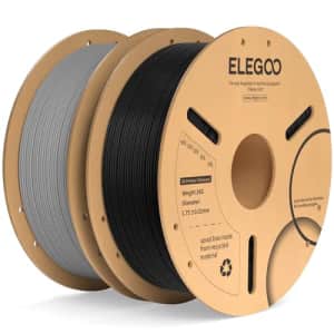 ELEGOO PLA Plus Filament 1.75mm Black & Gray 2KG, PLA+ Tougher and Stronger 3D Printer Filament Pro for $27 ELEGOO PLA Plus Filament 1.75mm Black & Gray 2KG, PLA+ Tougher and Stronger 3D Printer Filament Pro for $27