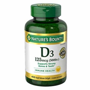Nature's Bounty Immune Health Vitamin D3 5000 iu, Rapid Release 400 Softgels for $22