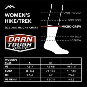 Darn Tough Women's Hiker Boot Cushion Socks, Slate, Medium for $27