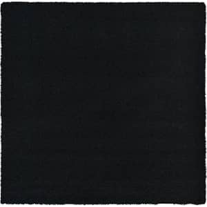Unique Loom Solid Shag Collection Area Rug (8' Square, Jet Black) for $151