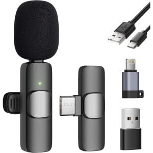 Wireless Lavalier Microphone for iPhone/Android/PC for $16