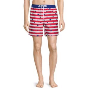 Men's Stars On Stripes Swim Trunks for $4