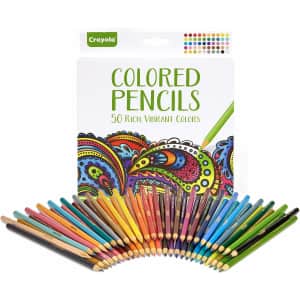 Crayola Adult Coloring Colored Pencil 50-Pack for $6