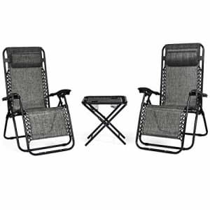 Giantex 3 PCS Zero Gravity Chair Patio Chaise Lounge Chairs Outdoor Yard Pool Recliner Folding for $120 Giantex 3 PCS Zero Gravity Chair Patio Chaise Lounge Chairs Outdoor Yard Pool Recliner Folding for $120