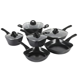 Gibson USA Gibson Soho Lounge 10 Piece Aluminum Diamond-Infused Ceramic Nonstick Interior Induction Pots and for $130 Gibson USA Gibson Soho Lounge 10 Piece Aluminum Diamond-Infused Ceramic Nonstick Interior Induction Pots and for $130