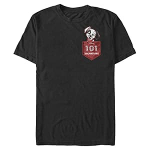 Disney Big 101 Dalmations Pocket Puppy Men's Tops Short Sleeve Tee Shirt, Black, 4X-Large Tall for $8