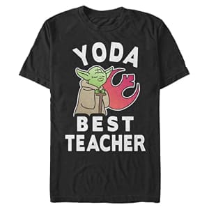 Star Wars Men's Yoda Teacher Short Sleeve T-Shirt, Black, XX-Large for $13