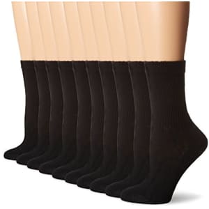 Hanes Women's 10-Pair Value Pack Crew Socks for $6