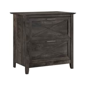 Bush Furniture Key West 2 Drawer Lateral File Cabinet in Dark Gray Hickory | Document Storage for for $177