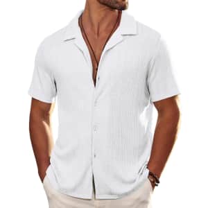 Coofandy Men's Knitted Polo Shirt for $12