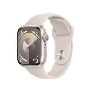 Apple Watch Series 9 [GPS 41mm] Smartwatch with Starlight Aluminum Case with Starlight Sport Band for $299