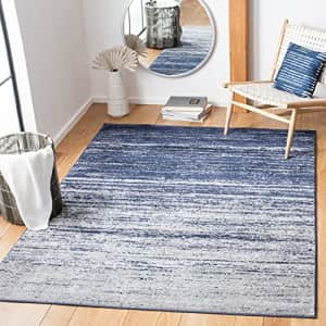 SAFAVIEH Adirondack Collection 4' Square Navy/Grey ADR113E Modern Ombre Non-Shedding Area Rug for $26