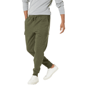 Amazon Essentials Men's Cargo Fleece Jogger Sweatpants for $10