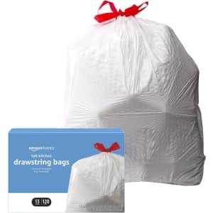 Amazon Basics Flextra 13-Gallon Trash Bag 120-Pack for $19