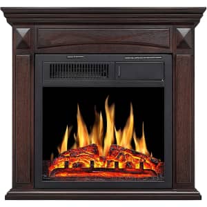 Rintuf 26" Freestanding Electric Fireplace w/ Mantle for $207 Rintuf 26" Freestanding Electric Fireplace w/ Mantle for $207